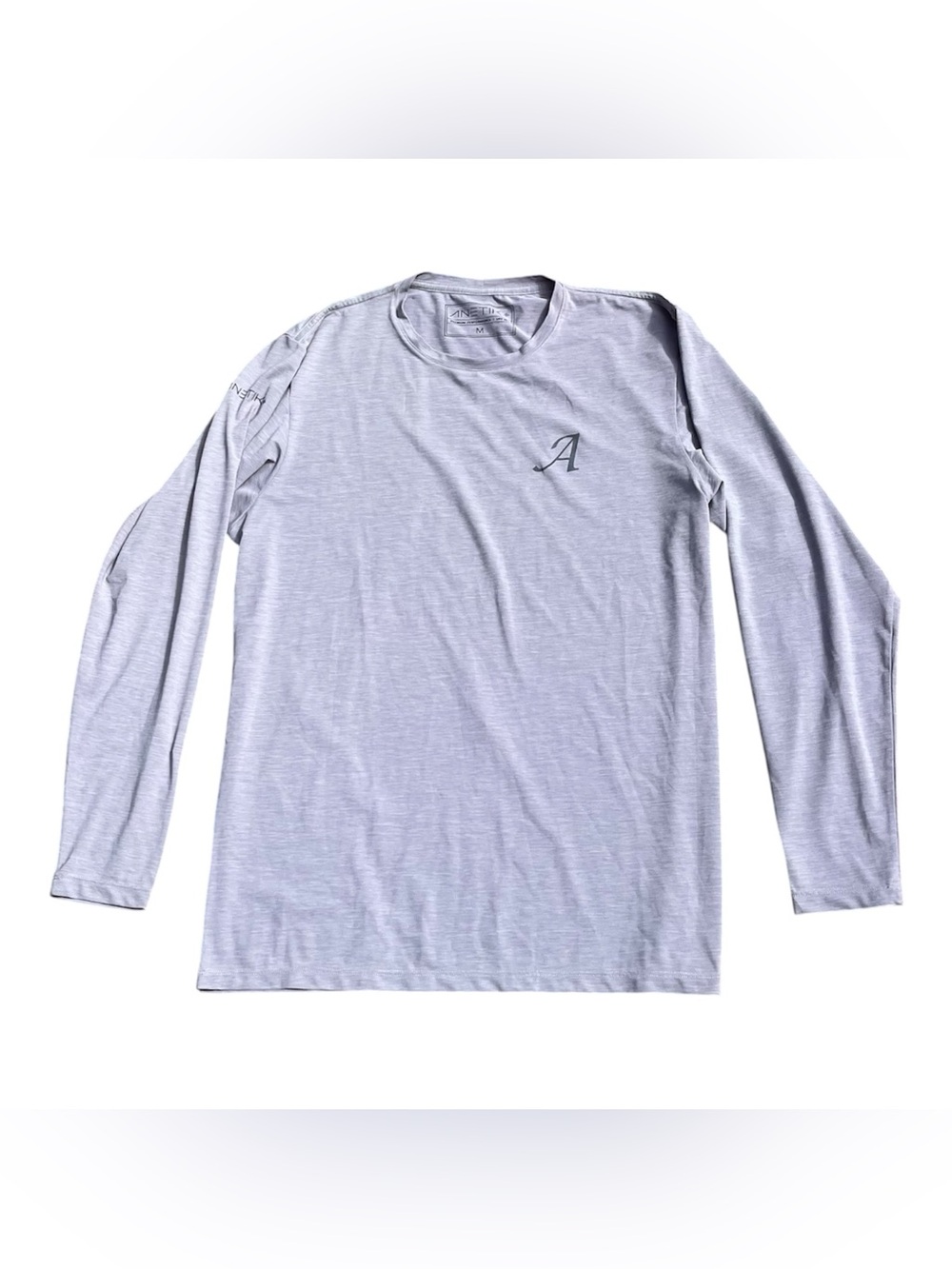 Anetik Men's Low Pro Tech Long Sleeve T-Shirt Size Medium UPF 30+ Grey
